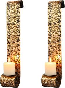 Moroccan Metal Wall Sconce Candle Holder Tall Wall Mounted Candlestick Stand for Living Room Bathroom Office Decor - Product Image 5