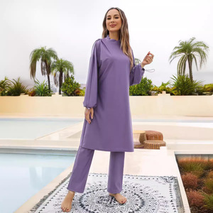 Modest Sportswear Long Sleeve Burkini Set With <b>Hijab</b> for Women - Product Image 2