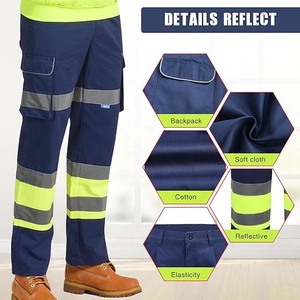 Pantalons de travail légers à haute visibilité pour hommes, pantalons décontractés avec poches - Product Image 5