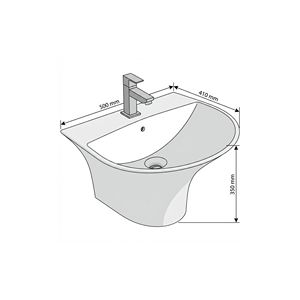 Lavabo mural moderne Evo, écologique, pour hôtels et villas - Product Image 3