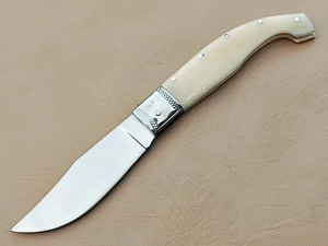 Couteau de chasse et de camping de haute qualité en acier Damas, lame à pointe tombante avec manche en résine, pour usage extérieur et DIY EDC - Product Image 4
