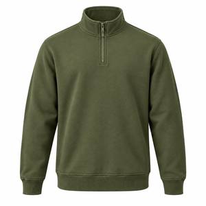 Custom Logo Boxy Fit Quarter Zip Sweatshirt <b>Men</b> Heavyweight Cotton Fleece <b>Pullover</b> - Product Image 2