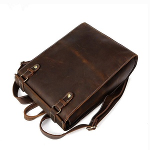 Crunch Leather Fashion Large Capacity Travel Handmade Leather Backpack <b>Bag</b> for College and Overnight Travel Backpack - Product Image 2