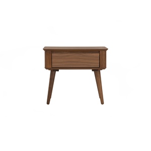 High Quality Mid Century Modern <b>Side</b> <b>Table</b> Narrow Nighstand <b>Table</b> with <b>Storage</b> Drawer Walnut Finish for Bedroom Living Room - Product Image 2