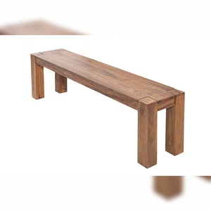 Banco de exterior moderno de madera maciza Vandana 1714V de 160 cm, color marrón, duradero y resistente al agua. - Product Image 1
