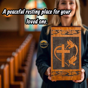 Handcrafted Ocean Wave Resin & Natural Wood Cremation Urn Blue Epoxy Ashes Box Artistic Funeral <b>Memorial</b> <b>Keepsake</b> by AYAANS - Product Image 5