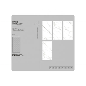 Azulejos de Porcelana 60x120 de Calidad, Color Blanco Gris Claro, Azulejos de Porcelana para Baño con Vetas Hermosas y Variadas - Product Image 2