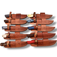 Lot de 20 couteaux de chasse en acier Damas à pointe tombante avec manches en os et en bois, lames fixes pleines de 8 pouces, couteau de bushcraft