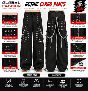 Pantalones Góticos Personalizados 2026, Corte Holgado, Unisex, Ropa Urbana Alternativa, Pantalones de Moda con Múltiples Bolsillos - Product Image 5