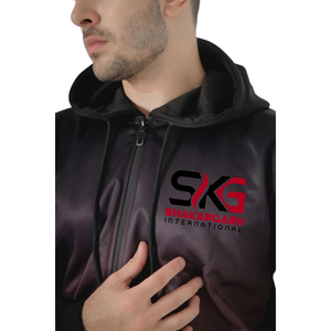 Ensemble de survêtement à capuche zippé dégradé avec logo personnalisé, pantalon de jogging imprimé, en molleton tricoté, vêtements de sport pour l'hiver - Product Image 6