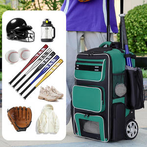 Cotton Fabric <b>Baseball</b> Backpack With 2 <b>Bat</b> Holders Large Capacity Sport Bag For Youth And Adults With Laptop Compartment - Product Image 5