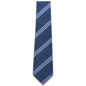 Conjunto de Corbata y Pañuelo de Bolsillo de Jacquard Azul a Cuadros Ecológico Premium |   Corbata de Diseño Personalizada 100% Poliéster para Hombre - Product Image 2