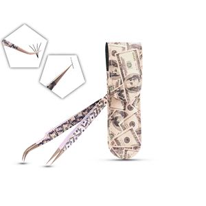 Ensemble de pinces à cils professionnelles avec pochette en cuir avec logo personnalisé Outils pour cils en acier inoxydable Fournisseur OEM Usine - Product Image 1