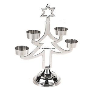 Porte-bougie de Noël en argent de grande qualité pour décoration intérieure, ornement vierge pour sublimation, prix usine - Product Image 2