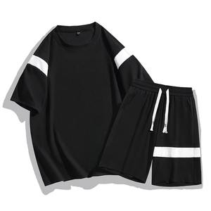 Conjunto Deportivo de Verano con Logotipo Personalizado, Camiseta de Manga Corta y Pantalones Cortos para Hombre, Traje Deportivo para Correr, Conjunto de 2 Piezas - Product Image 3