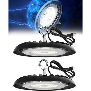 Lámpara LED UFO de 150W para Techos Altos, 21000LM, Iluminación para Almacenes, Temperatura de Color 5000K, IP65 Impermeable, con Enchufe Estadounidense de 5.9 Pies - Product Image 1