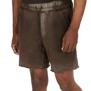 Hot Selling Mens Cotton Acid Wash Jogger Shorts Raw Hem French <b>Terry</b> Sweat Shorts Vintage Streetwear OEM <b>Bulk</b> Supply 100% Cotton - Product Image 1