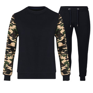 Ensemble de survêtement streetwear imprimé camouflage pour homme, coupe régulière, avec cordon de serrage, deux pièces, marque privée - Product Image 3