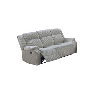 Divano Reclinabile in Velluto Effetto Corduroy Colore Cenere, Poltrona Reclinabile per Soggiorno - Product Image 6
