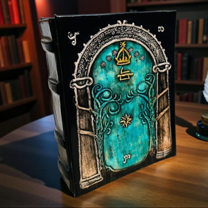 Handmade Leather Journal Fantasy Door Design Magic Inspired Grimoire Hardcover Writing Diary Art <b>Book</b> Vintage Grimoire - Product Image 2