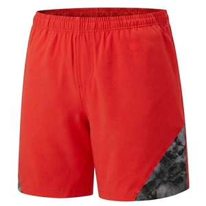 Men's White Black Color Blocked Quick Dry Sport Shorts With Pockets <b>Elastic</b> Waist Mid Rise Short Length - Product Image 6