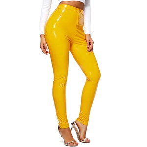 Pantalon en cuir PU pour femme, professionnel, décontracté, respirant, écologique, hiver, taille élastique, streetwear, coupe slim droite - Product Image 1