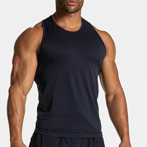 Mens Quick Dry Sports Tank Top Vest Gym Fitness Custom <b>Logo</b> Sleeveless Shirt Polyester Running Training Tank Top - Product Image 2