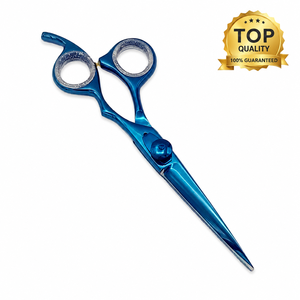 6.5 Inch <b>Long</b> Japanese J2 Stainless Steel Blue Titanium Coated Professional Hairdressing Barber Scissor <b>Shears</b> - Product Image 1