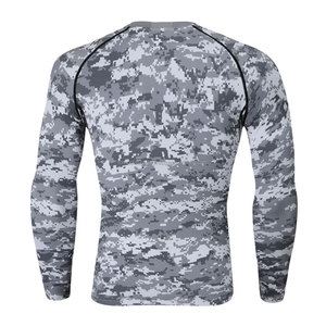 2023ที่มีคุณภาพสูงที่กำหนดเองผู้ชายระเหิดยิมการบีบอัดเสื้อยามผื่น - Product Image 3