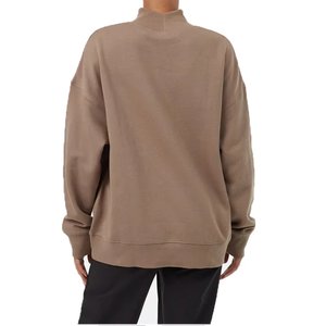 Custom Women Mock Neck Sweatshirt Oversized Pullover Fleece Casual Long Sleeve Streetwear Top - Product Image 1