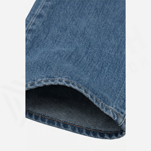 Jean en denim délavé coupe droite pour homme, taille haute, coupe régulière, en coton tissé uni, style décontracté automne - Product Image 6