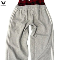 Pantalon de jogging pour homme en tricot léger, coupe droite, à rayures latérales, en tissu toile respirant, avec cordon de serrage, style urbain