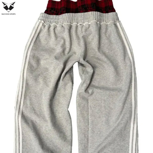 Pantalones Deportivos de Punto Recto con Rayas Curvas y Ligeras para Hombre, con Rayas Laterales, Tejido Transpirable de Lona, Cierre con Cordón, Estilo Urbano - Product Image 3