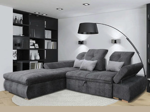 Luxury Solid Teak Wood Apartment Hospital Living Room Furniture Set Modern Dark Grey Fabric Square Sectional Convertible <b>Sleeper</b> - Product Image 6