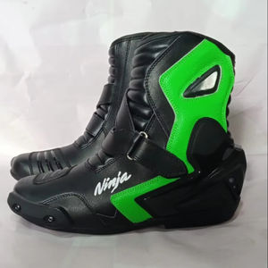 Chaussures de moto sportives en cuir respirant et imperméable, bottes de course pour moto, motocross pour hommes de haute qualité - Product Image 1
