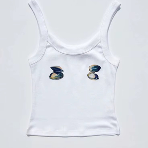 Débardeur tendance à perles élégant pour femme, idéal pour l'été et le quotidien, à prix abordable - Product Image 1