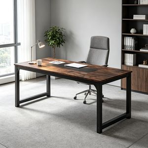 Tavolo da Conferenza dal Design Minimalista Contemporaneo, Lussuoso Pannello in Acciaio Pieghevole Stile Legno per Ufficio o Sala Riunioni Scolastica - Product Image 4