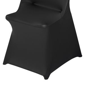 30 Pezzi Coprisedia Elasticizzati Personalizzati in Poliestere Nero e Spandex per Matrimoni, Feste, Banchetti, Design con Parte Anteriore Piatta - Product Image 3