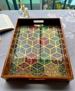 Plateau en bois imprimé pour fête de retraite, plateau commémoratif en bois imprimé pour cadeau de départ, présentoir, plateau de service en gros, boîte - Product Image 4