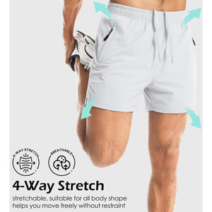 High Quality Men <b>Athletics</b> 100% Cotton Polyester Workout Casual Running Shorts With Pockets Adjustable Joggers Shorts For Men - Product Image 3