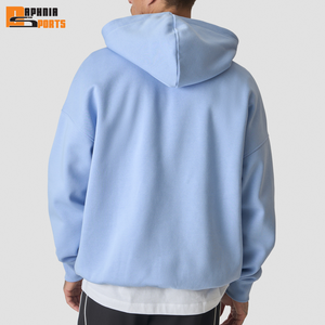 Sudadera con Capucha de Forro Polar Personalizada para Invierno, Estilo Urbano, Lisa, de Algodón 100% de Alto Gramaje, Transpirable, con Hombros Caídos, para Hombre - Product Image 2