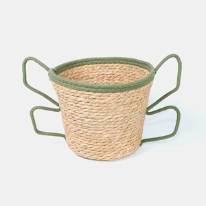 Sustainable Handmade Water Hyacinth Kids <b>Storage</b> Basket Butterfly Handle Woven Toy Organizer Handmade Nursery Basket Wholesale - Product Image 1