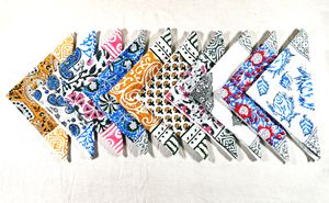 Vente en gros FABRIA 100% coton, bandana personnalisé, motif à pois, écharpe carrée, impression à la main, 21x21 pouces, séchage rapide, respirant - Product Image 2