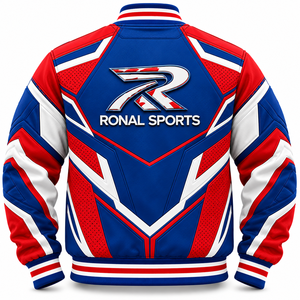 Custom <b>Men's</b> Baseball <b>Jackets</b> Plus Size Casual Spring Canvas Stand Collar <b>Fleece</b> Waterproof Quick Dry Letterman <b>Jacket</b> Custom - Product Image 2