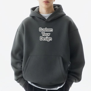 Sweat-shirt à capuche épais 350 GSM 100 % coton pour homme, coupe oversize, vierge, personnalisable avec logo floqué, vente en gros - Product Image 1