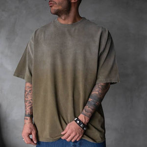 Camiseta Tejida Vintage para Hombre, Efecto Desgastado por el Sol, 100% Algodón, Peso Pesado, Estilo Urbano, Fabricante de Ropa de Marca Privada OEM - Product Image 6