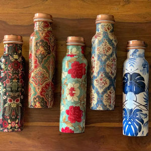 Ethnic Printed <b>Copper</b> Water Bottle with <b>Copper</b> Tumbler Pure <b>Copper</b> Drinking Bottle Ayurvedic Wellness Gift for Travel Home - Product Image 5