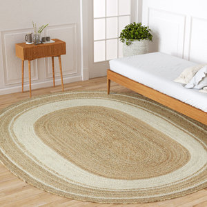 Hot Selling Customised Braided Natural Pata Hand Woven Chunky Jute Natural <b>Rug</b> Non Slip Backing For Multi Use - Product Image 3
