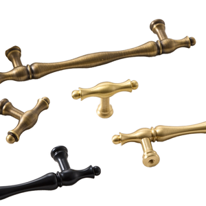 Bouton de meuble en laiton massif en forme de T, bouton de meuble moderne et minimaliste pour tiroir, armoire, placard, décoration de cuisine - Product Image 6