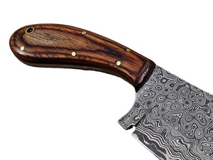 9.5 "forgé à la main motif de goutte de pluie en acier damas couteau de boucher couteau à viande manche en bois de noyer naturel - Product Image 3